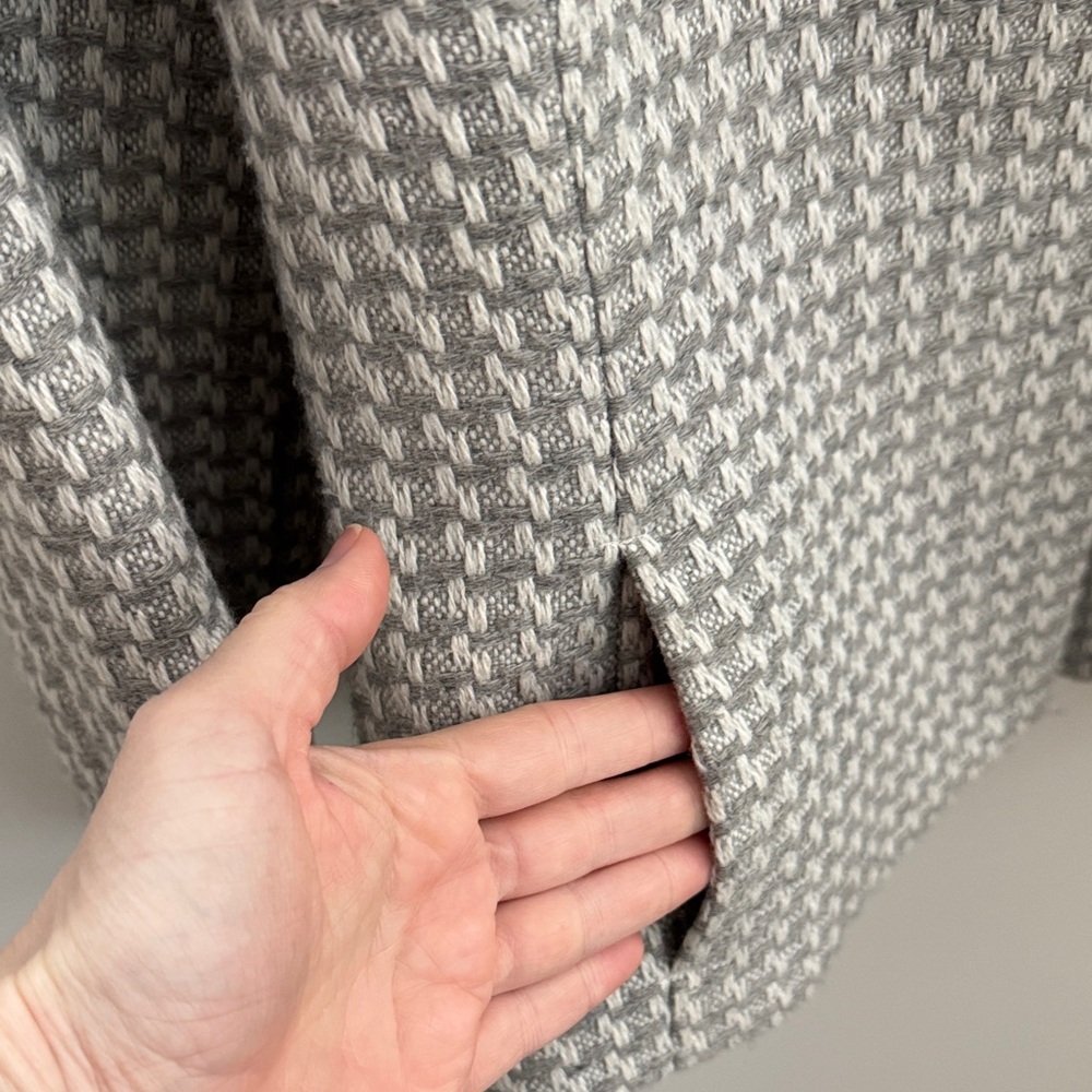 Anne Klein Gray Textured Tweed Jacket Women’s Button Front Career Blazer Size 4 - Picture 3 of 8